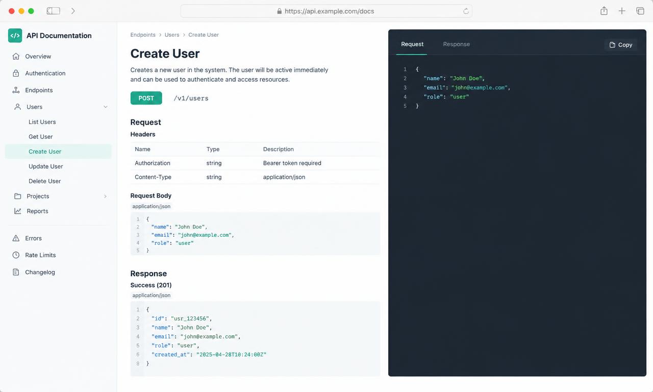 An intake and scheduling API documentation interface